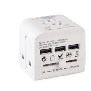 Universal Abroad Converter Charging Power Adapter British European Standard Portable Travel Socket White - multinational travel outlet