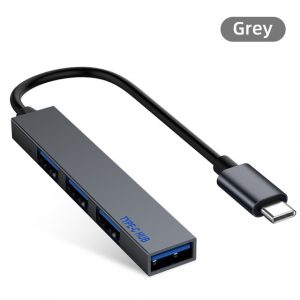 Type-C to 4USB 2.0 HUB Splitter Converter OTG Adapter Cable for Macbook Pro iMac PC Laptop Notebook Accessories gray