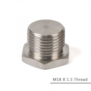 O2 Oxygen Sensor Bung Plug Cap M18 X 1.5 Thread Silver 304 Stainless Steel