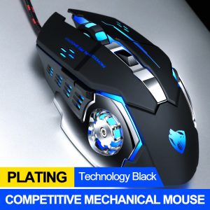Computer Mouse English Edition Mechanical Game Wired Mouse USB Mouse For Desktop Computer Black