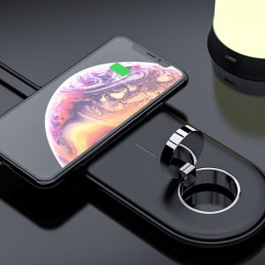 2-in-1 Wireless Charger 10W Fast Charging for Apple iWatch/iPhone/AirPods Charging Station Dock Holder  black