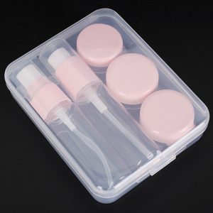 6Pcs/box Travel Refillable Bottles Plastic Spray Cosmetic Container Makeup Box Pink