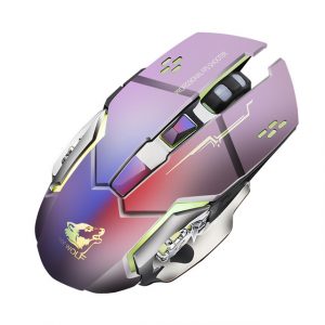 Rechargeable Wireless Silent LED Backlit Gaming Mouse USB Optical Mouse for PC gray