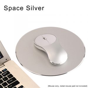Ultra Slim Portable 2.4Ghz 1600dpi Aluminum Alloy Mute Rechargeable Mouse Wireless Charger Optical Gaming Mouse Silver gray