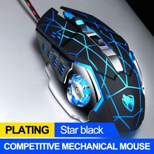 Computer Mouse English Edition Mechanical Game Wired Mouse USB Mouse For Desktop Computer Star black