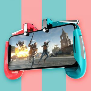 Mobile Gamepad Game Controller Trigger Aim Button L1R1 Shooter Joystick for PUBG Red and blue