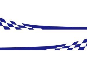 Racing Flag Vinyl Decal Car Styling Door Side Skirt Stripes Auto Body Decor Sticker blue