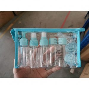 11pcs/setPortable Transparent Travel Cosmetic Bottle Empty Cosmetic Travel Lotion Containers blue