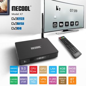 MECOOL K7 DVB-T2/S2/C Android 9.0 TV Box Amlogic S905X2 Quad Core 4K 2.4G 5G WIFI 1000Mbps Set black_Australian regulations