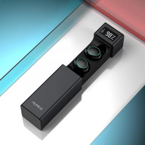 Wireless Mini Sports Running Headset Smart HIFI In-ear 5.0 Digital Display TWS Bluetooth Headset black