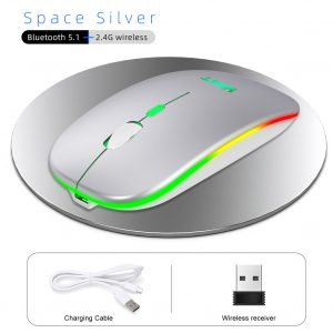 Computer Mouse G852 Rechargeable Silent Bluetooth 2.4g Dual-mode Wireless Mouse Portable Mouse For Office Silver