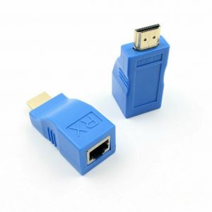 2pcs for HDMI Extender 1080P Mini CAT 5E/6 Network To RJ45 Lan Ethernet Adapter blue