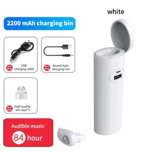 1pc Wireless Bluetooth Earphone Headphone with 2200mA Charging Box white