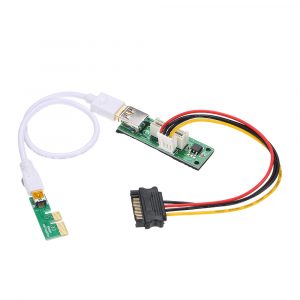 Mini USB Cable and SATA Cable PCI-E X1 Extension Cable PCIE 1X Expansion Riser Card 90??Right Angle