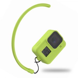 Silicone Case for GoPro Hero 8 Black Camera Accessories Anti-fall Protective Shell with Anti-lost Rope green