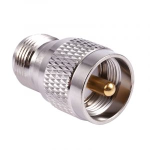 UHF Male PL259 to N Female M/F Straight Coax RF Adapter Silver