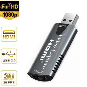 For HDMI to USB2.0 Video Grabber Record Box for PS4 Game DVD Camcorder Camera Recording Live Streaming black