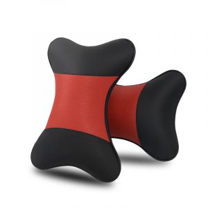 2 Pcs Car Neck Pillow Breathable Auto Rest Cushion Comfortable Soft Pillows red