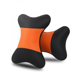 2 Pcs Car Neck Pillow Breathable Auto Rest Cushion Comfortable Soft Pillows Orange