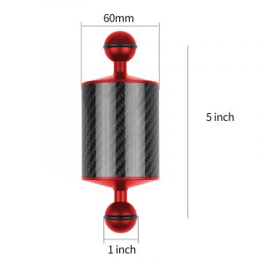 5/8/10/12 Inch Carbon Fiber Float Buoyancy Aquatic Arm Dual Ball Floating Arm Diving Camera Underwater Diving Tray red