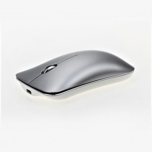 Bluetooth 5.0+3.0+2.4G Three-mode Mute Rechargeable Mouse Ultra-thin Aluminum Wireless Mouse Silver