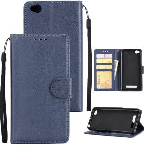 Ultra Slim Shockproof Full Protective Case with Card Wallet Slot for Xiaomi Redmi 5A blue