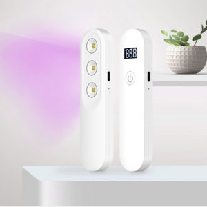 Handheld UVC Disinfection Lamp Portable Charging Display Timing Germicidal Light white