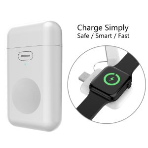 For iWatch 1 2 3 4 Wireless Charger Portable 1000mAH Micro USB 5V 1A Mini Battery Power Bank for Apple Watch iWatch Charger Base white