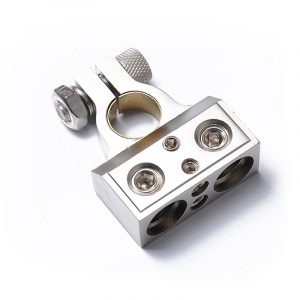 Dual 1/0 & 8 Gauge Positive or Negative Battery Terminal Universal Application Silver_A0111