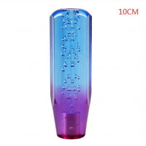Universal Car Gear Shift Knob Stick Crystal Bubble Gear Shifter with Thread Adapter Blue and purple_10cm