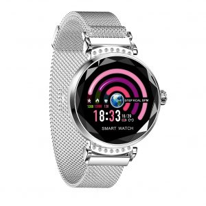 Smart Watch Bracelet Heart Rate Detection IP67 Waterproof Magnetic Strap Sports Bracelet Silver