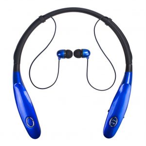 TWS Bluetooth Earphone Wireless Headphones Hanging Neck Type Sports Earbuds blue