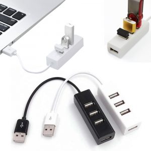 High Speed Converter 4port Usb 2.0 Hub Adapter with Power Switch for Gifts black