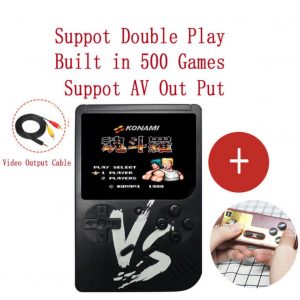 VS Vintage Classic Mini Palm Game Machine Built-in 500 Classic Games with Gamepad black