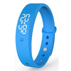 V9 Smart Temperature Measurement Bracelet Waterproof Intelligent Vibration Reminder Monitoring Body Temperature Timer blue