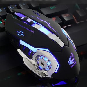 Ergonomic Pro Wired LED Light 4000DPI Optical USB Gamer Gaming Mouse  black