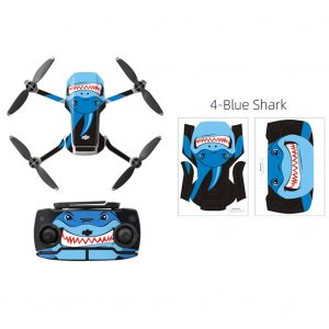 PVC Shell Decoration Sticker for DJI Mavic Mini Drone Body Arm and Controller Waterproof Anti-Scratch Full Protective Film Shark blue