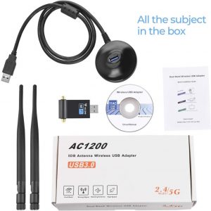 1200Mbps Wireless USB Network Card USB3.0 Dual Band 2.4G/5.8G Wifi Receiver Wireless Adapter black