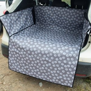 SUV Trunk Dedicated Half Pack Car Mat Waterproof Scratch Resistant Car Pet Mat Gray footprints_185 * 104 * 33 [3D stereo]