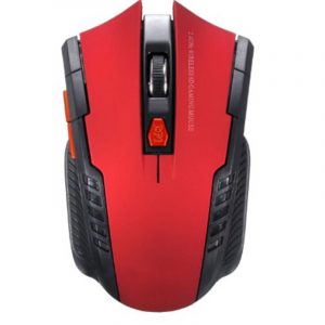 Wireless 2.4GHz Optical Mouse with USB Receiver for Video Game Console for Laptop red