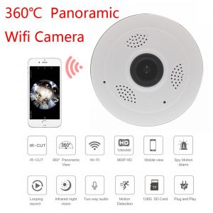 V380 HD 360 Degree camera Panoramic Wifi Wireless Home Security Camera Night Vision Camera white_Australian regulations