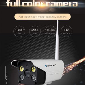 Vstarcam C18S 1080P Wifi Camera CCTV Waterproof Outdoor Full Color Night Vision Security Camera Infrared Bulllet Camera  EU plug