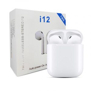Wireless Bluetooth 5.0 i12 Tws Mini EarbudsTouch Control Earphones Headsets for Iphone Samsung Xiaomi Huawei  white