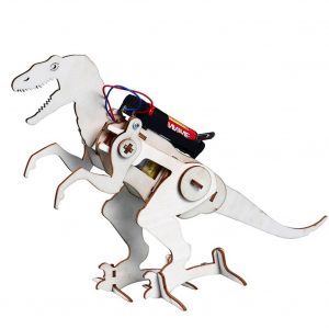 Wooden Dinosaurs Electric DIY Technology Small Equipment as shown