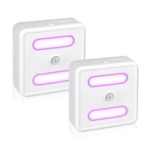 2Pcs LED Sterilization Lamp Induction Night Light for Home Cabinet Germicidal Lamp Purple light 2pcs
