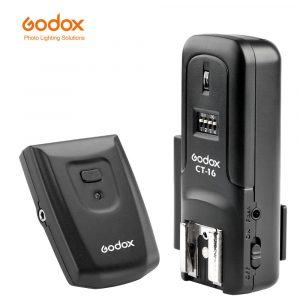 Godox CT-16 16 Channels Wireless Radio Flash Trigger Transmitter + Receiver Set for Canon Nikon Pentax Studio Speedlite Flash black