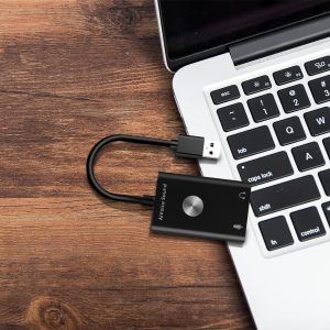 7.1-Channel USB Sound Card USB to 3.5mm Jack Headphone External Audio Adapter Micphone Sound Card For Mac Windows Compter Android Linux Black