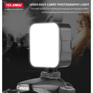 Dimmable LED Light Mini Portable Rechargable Video Fill Light for Live Broadcast Vlog Outdoor Photography Shooting black