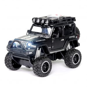 1:32 Doors Open Simulate Alloy Car Modeling Sound Light Toy with Big Wheels for Kids Collection black