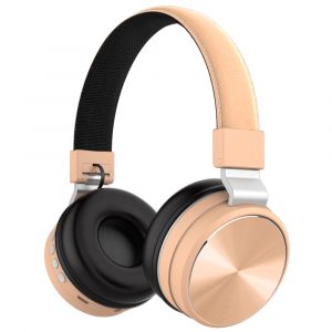 Wireless Headphones Bluetooth Over Ear FM Bass Sports Music Headset Gold